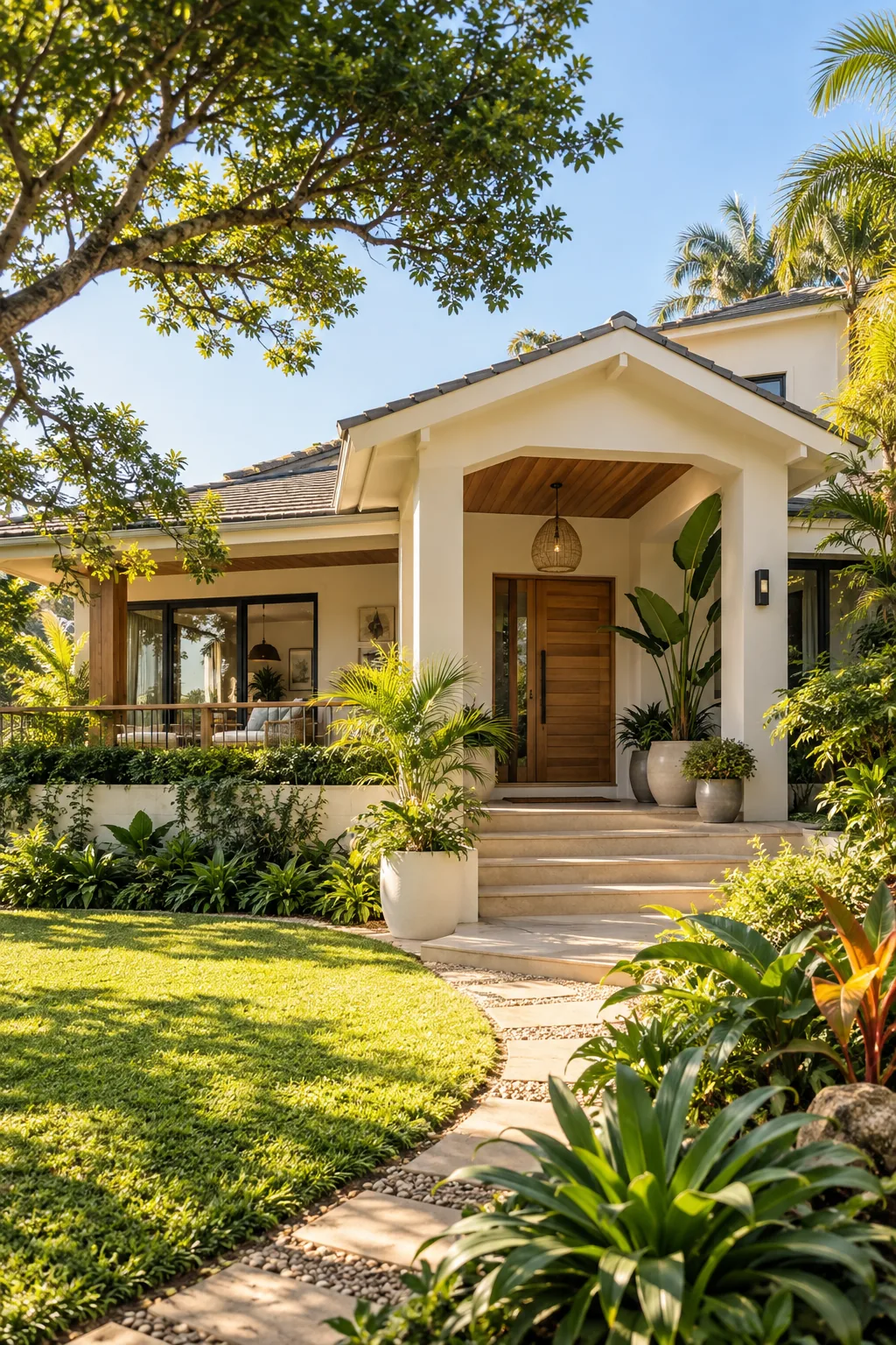 Illustrative image of a welcoming Durban home surrounded by greenery